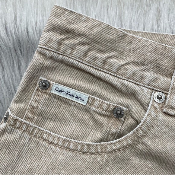Calvin Klein VTG Beige Bleached Straight Leg Jeans Size 34 - Picture 3 of 9